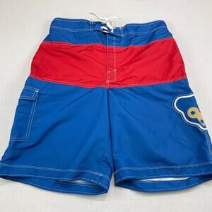 Chicago Cubs Mens Swim Trunks size L Cooperstown Collection Red Blue